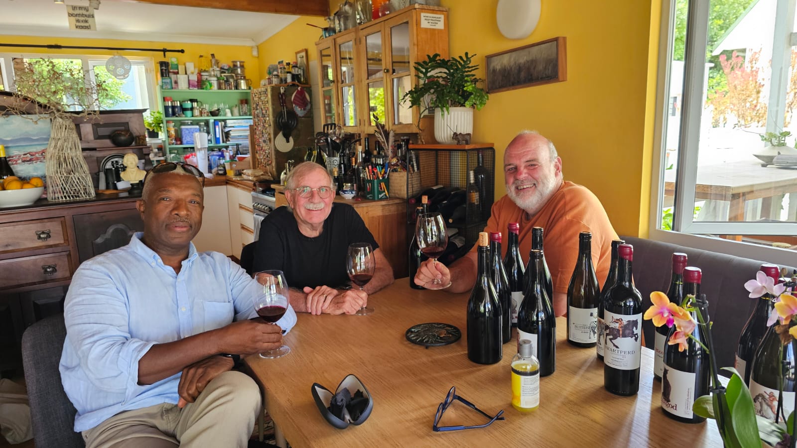 Friends gathered over bottles of Du Sol